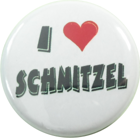 I love Schnitzel Button weiss - zum Schließen ins Bild klicken